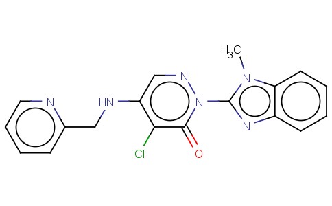 3(2H)-PYRIDAZINONE, 4-CHLORO-2-(1-METHYL-1H-BENZIMIDAZOL-2-YL)-5-[(2-PYRIDINYLMETHYL)AMINO]-